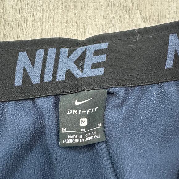 Nike Tapered Sweatpants Men's Medium Blue Joggers Cuffed Dri Fit Sports 932255 - Picture 4 of 11